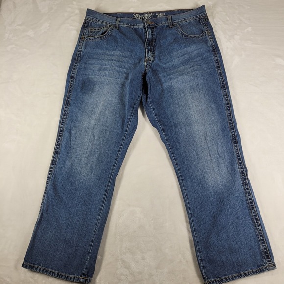 Wrangler‎ Retro Relaxed Boot Jeans Men's Blue 40x32 Blue Denim Western Stretch - Picture 1 of 11